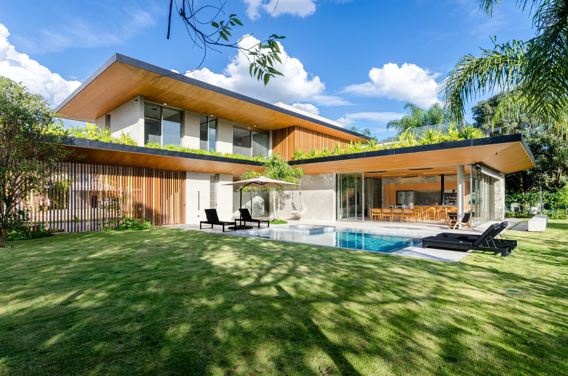 Modern green-built Austin home with mature landscaping